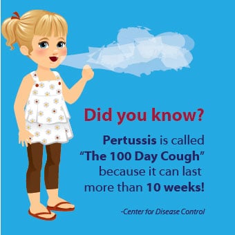 Whooping cough can last for 10 weeks, and vaccination can prevent whooping cough.