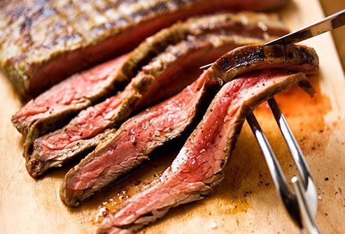 Choose lean cuts of red meat, and trim all the fat you can see off your meat before you cook it.