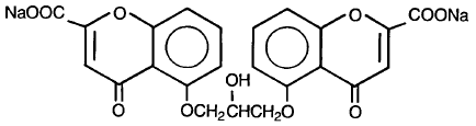 Intal Inhaler (cromolyn sodium) structural formula illustration Intal Inhaler (cromolyn sodium) structural formula illustration
