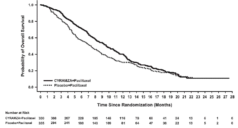 Kaplan-Meier Curves for Overall Survival in RAINBOW - Illustration Kaplan-Meier Curves for Overall Survival in RAINBOW - Illustration