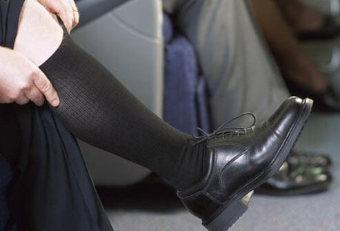 These special socks put gentle pressure on your legs to keep your blood moving.