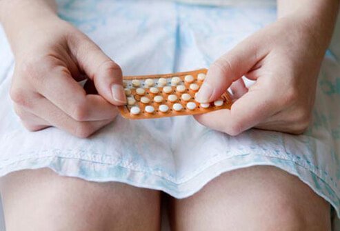 Like pregnancy, birth control pills and some treatments for postmenopausal symptoms raise the amount of estrogen in a woman's blood.