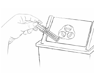 Use a clean cotton pad to press lightly on the injection area - Illustration