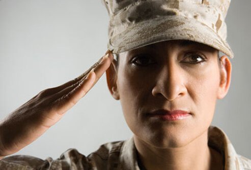Photo of a soldier saluting.