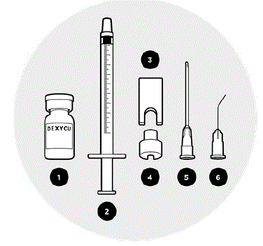 Components of the administration kit - Illustration Components of the administration kit - Illustration