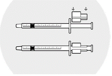 Place the 18-gauge needle firmly on the syringe - Illustration Place the 18-gauge needle firmly on the syringe - Illustration