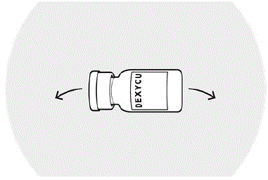 Remove the blue plastic flip-cap from the vial and wipe the top of rubber stopper with an alcohol pad - Illustration Remove the blue plastic flip-cap from the vial and wipe the top of rubber stopper with an alcohol pad - Illustration
