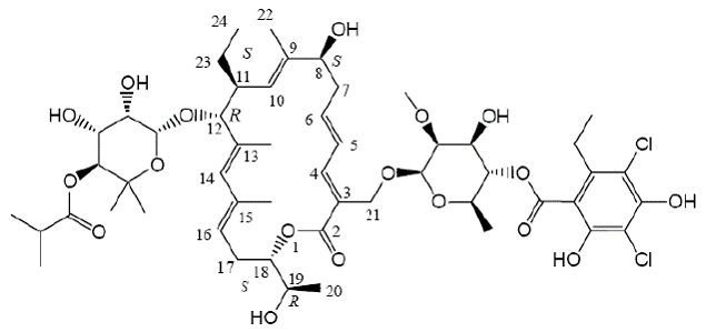 DIFICID (fidaxomicin) - Structural Formula Illustration