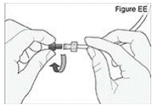 Remove the red cap on the end of the cassette tube - Illustration