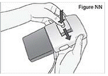 Slide the battery door back onto the pump into its original closed position - Illustration