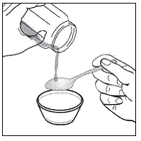Pour 2 teaspoons of room temperature infant formula into
the container - Illustration