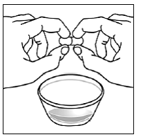 Hold
each end of the SUSTIVA capsule between your thumbs and index
(pointer) fingers - Illustration