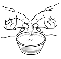 Sprinkle the contents of the SUSTIVA capsule onto the
infant formula - Illustration