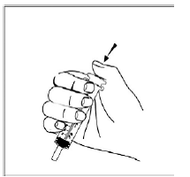 Check that the plunger is completely pushed into barrel of the
syringe - Illustration