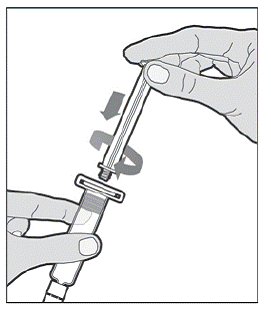 Turn plunger rod clockwise - Illustration