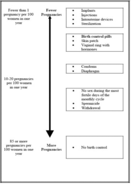 Birth control chart - Illustration