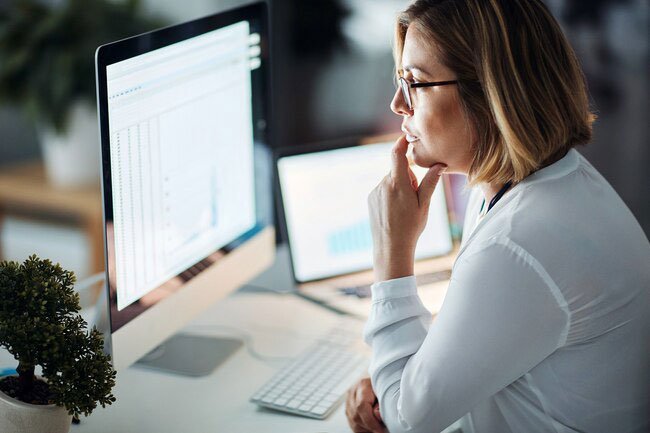 When working with two computer monitors, office ergonomics are particularly important.