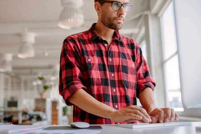 Standing desks can be a good idea for home office ergonomics.