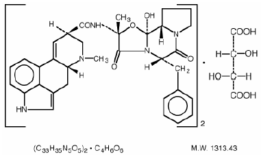 Ergotamine tartrate Structural Formula Illustration