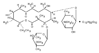 Erygel (erythromycin) structural formula illustration