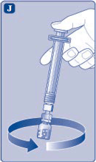 Gently swirl the ESPEROCT vial until all of the powder is dissolved - Illustration