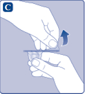 Remove the protective paper from the vial adapter - Illustration