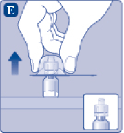 Carefully remove the protective cap from the vial adapter - Illustration