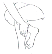 Rub ESTRASORB into the skin of your left leg - Illustration