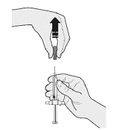Pull the gray needle cap
straight off - Illustration