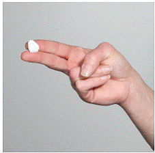 Pick up a small amount of EVOCLIN Foam on your fingertips - Illustration