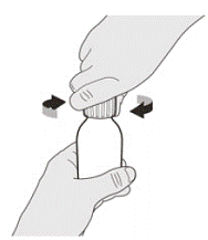 Turn the cap to the
right (clockwise) to tightly close the bottle - Illustration