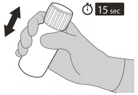Ensure it is completely closed and then shake well
for 15 seconds - Illustration
