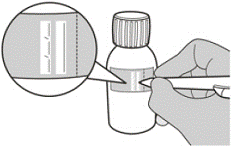 Write the Discard After date of the solution and the
Lot number on the bottle label - Illustration
