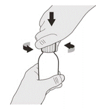 Remove the cap by pushing it down and then
twisting the cap to the left (counterclockwise) - Illustration