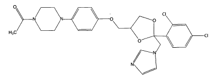 EXTINA® (ketoconazole) Structural Formula Illustration