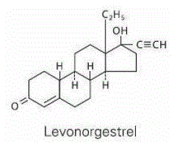 Levonorgestrel - Structural Formula Illustration