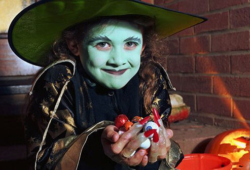 October brings bags of candy home to await trick-or-treaters.