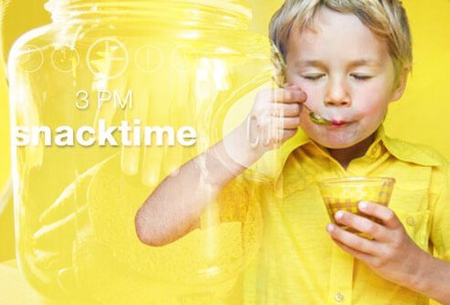 Get your child on track by setting a time frame each day for meals and snacks.