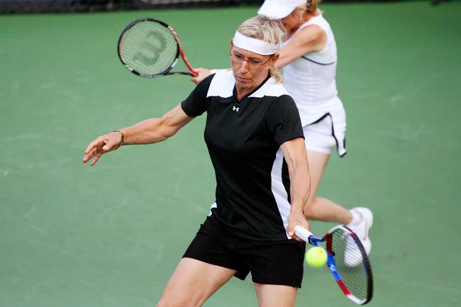 Martina Navratilova remains active despite being diagnosed with breast cancer.