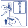 Tap the syringe gently a few times to let
any air bubbles rise to the top - Illustration