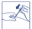 Choose your injection site and wipe the
skin with an alcohol swab - Illustration