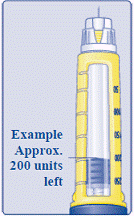Turn the dose selector to select 2
units - Illustration