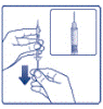 Wipe the rubber stopper with an alcohol swab - Illustration