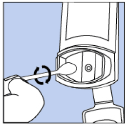 Clean the small circular opening - Illustration Clean the small circular opening - Illustration