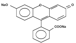 Fluorescein sodium structural formula illustration