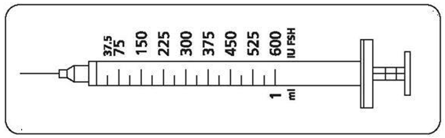 27-gauge injection syringe - Illustration
