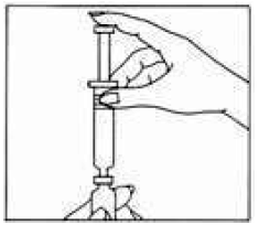 Position the needle in a straight, upright position - illustration