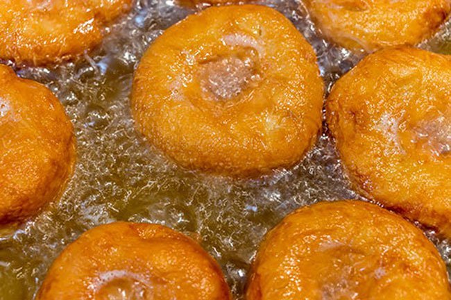 Fried foods are high in trans fats that are harmful. 