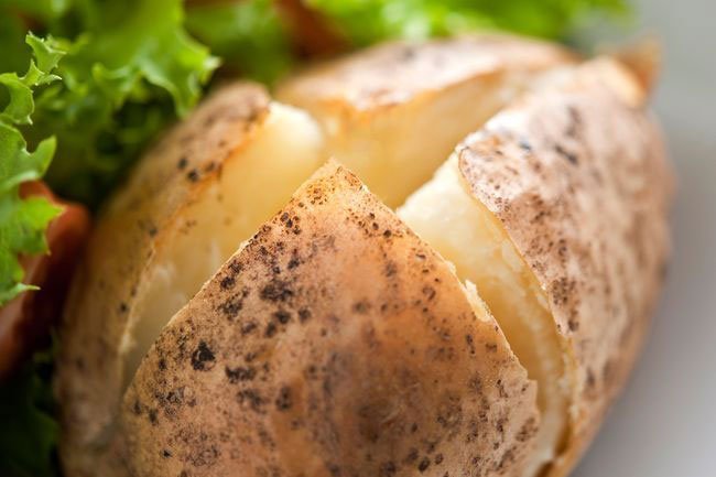 Baked potatoes supply vitamins C and B6 along with potassium. 