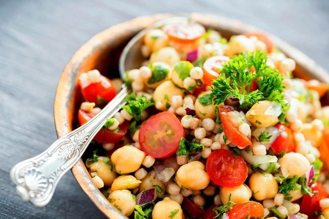 Chickpeas have 8 grams of protein per half cup serving. 